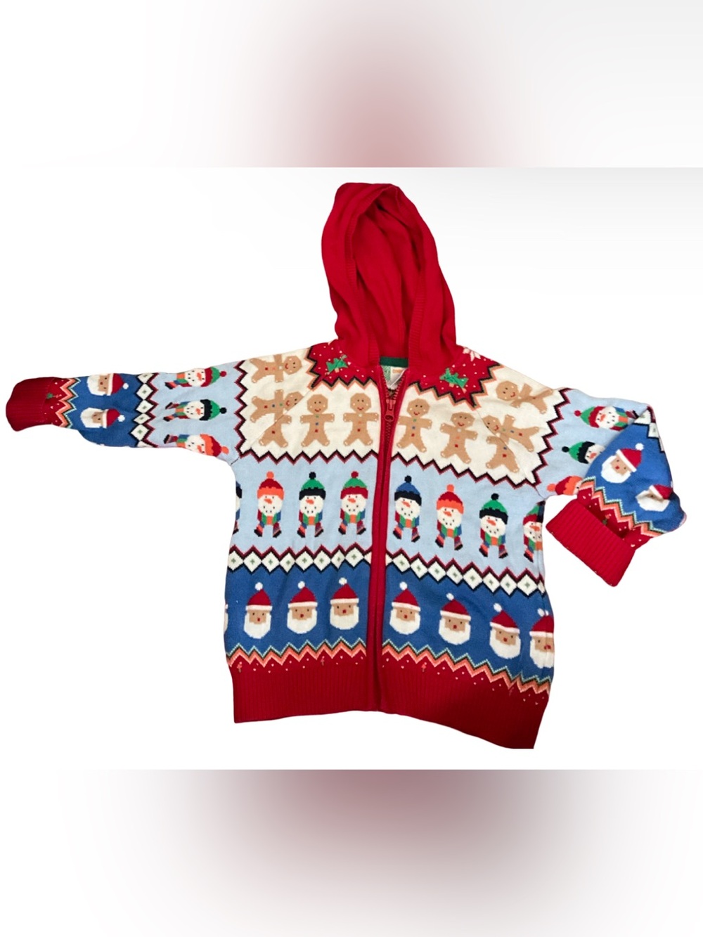 Gymboree Very Merry Fair Isle Zip Hoodie Boys Size 4T Christmas Holiday Sweater